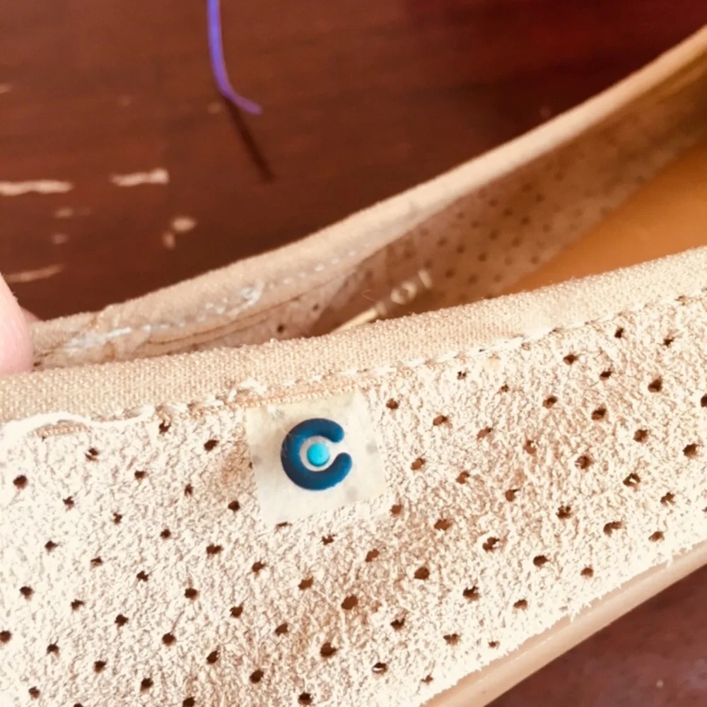 Girls Beige Ballet Flats - Perforated Bow Detail